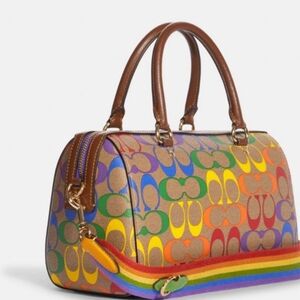 Rowan Satchel In Rainbow Signature Canvas